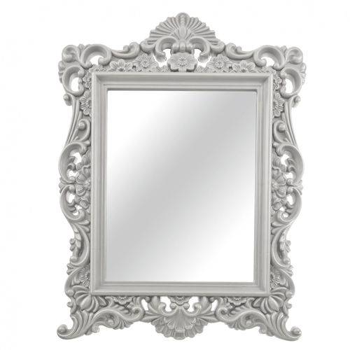 Espelho Retangular Decorativo Provençal 82,5cmx63cm Mart Collection Prata
