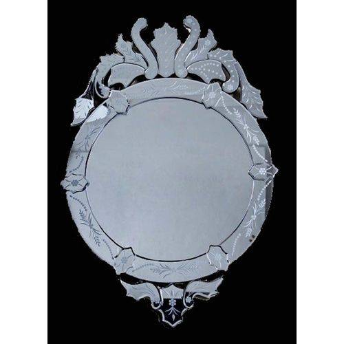 Espelho Veneziano Cisne 90cm - Moldura em Vidro Trabalhado
