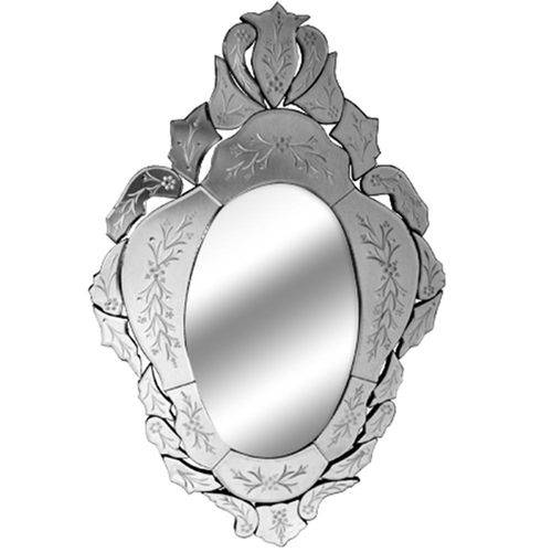 Espelho Veneziano Clássico Luiz XV com Peças Bisotadas