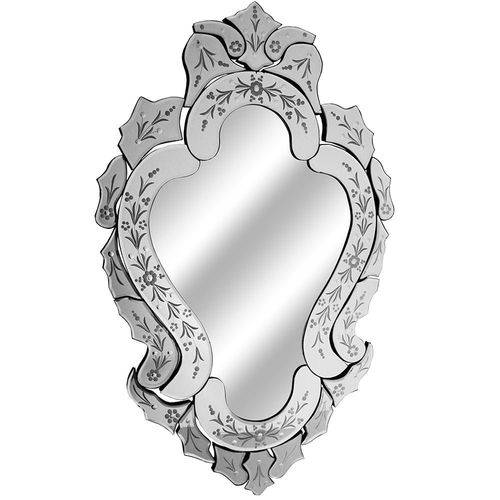 Espelho Veneziano Estilo Luiz XV com Corte Bisotê