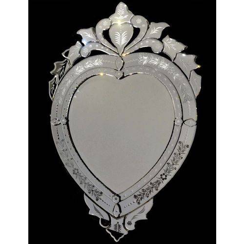 Espelho Veneziano Love 95cm - Moldura em Vidro Trabalhado