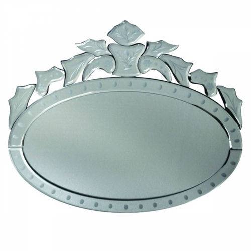 Espelho Veneziano Oval com Detalhes de Bolinhas 43,5x50cm