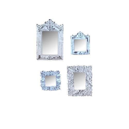 Espelhos Branco Provençal em Resina - Arte Retrô (KIT)