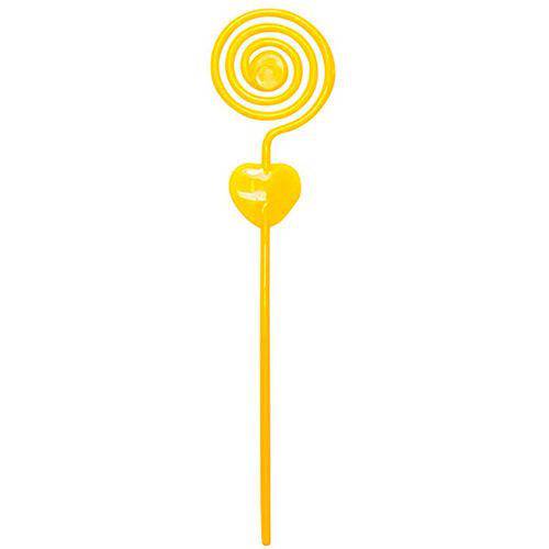 Espiral de Plástico Mirandinha 12 X 2,5 Cm com 10 Unidades - Cor: Amarelo