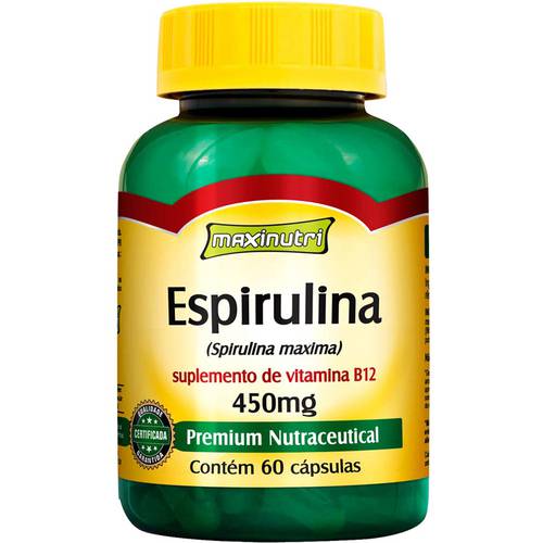 Espirulina 450Mg - 60 Cápsulas - Maxinutri