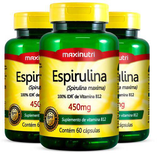 Espirulina - 3x 60 Cápsulas - Maxinutri