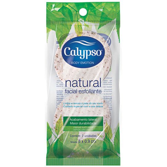 Esponja Facial Calypso Esfoliante Natural Esfoliante com 2 Unidades