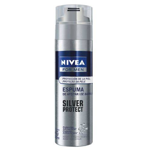 Espuma de Barbear em Tubo Nivea 200ml Silver Protect