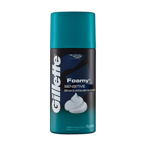Espuma de Barbear Gillette Foamy Sensitive com 175g