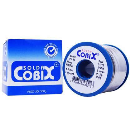 Estanho Cobix P/ Solda Rolo Azul - Fio 1,0 MM - 500g