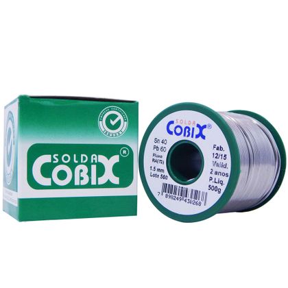 Estanho Cobix P/ Solda Rolo Verde - Fio 1,5 MM - 500g