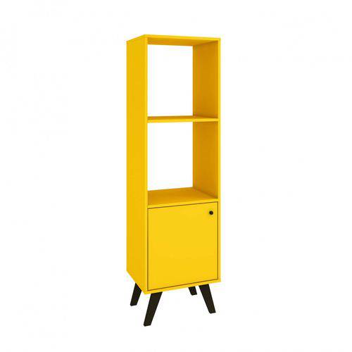 Estante com 1 Porta Retrô Domus Alta Delmarco Móveis Amarelo