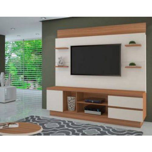 Estante Home para TV Até 60 Polegadas com LED Buran Naturale/Off JCM Móveis