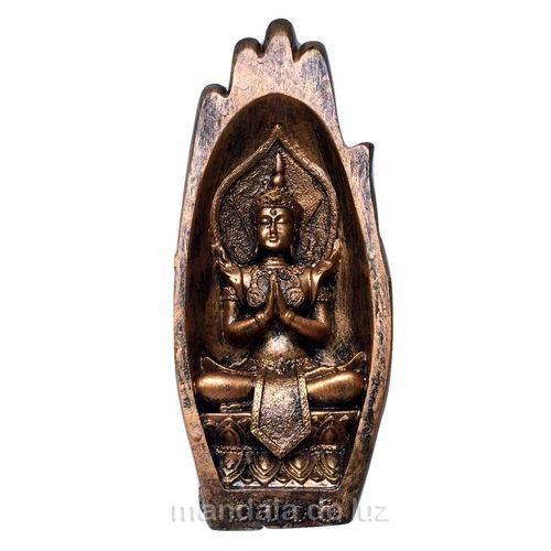 Estátua de Buda Hindu Palma da Mão Dourada 20cm