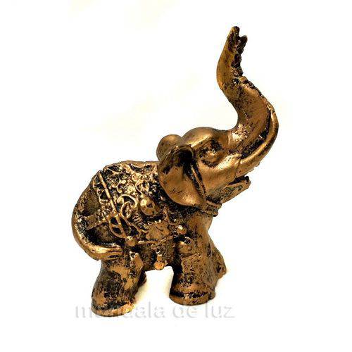 Estátua de Mini Elefante Indiano Resina 8cm
