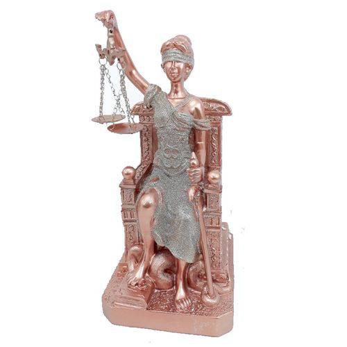 Estátua Deusa Dama da Justiça Têmis 25 Cm Cobre