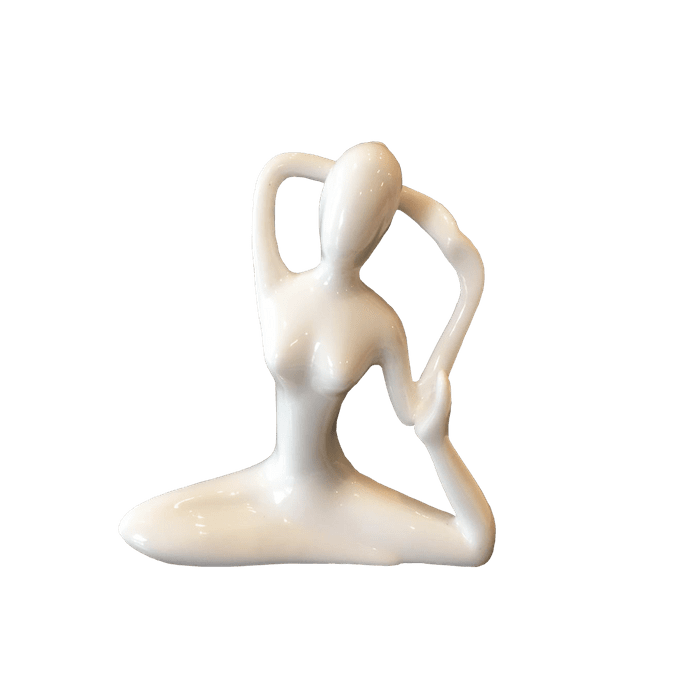 Estátua Yoga Sereia Branca Branco