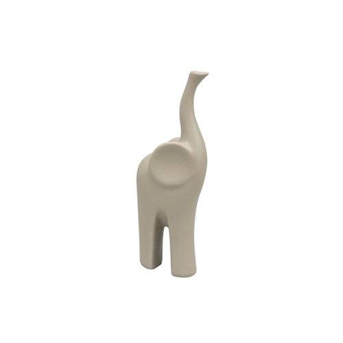 Estatueta Elefante Cerâmica Bege Studio Collection SRU2014 .