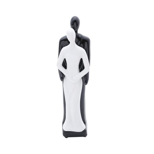 Estatueta Figurino de Casal 30cm Black And White de Ceramica