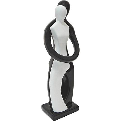Estatueta Figurino de Casal Cerâmica Preta/Branca 31cm - Prestige