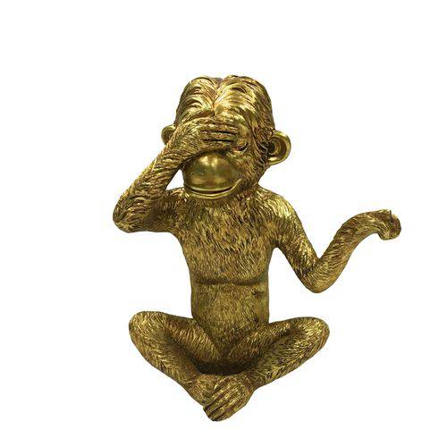 Estatueta Macaco Dourado Direito Studio Collection XPR5166