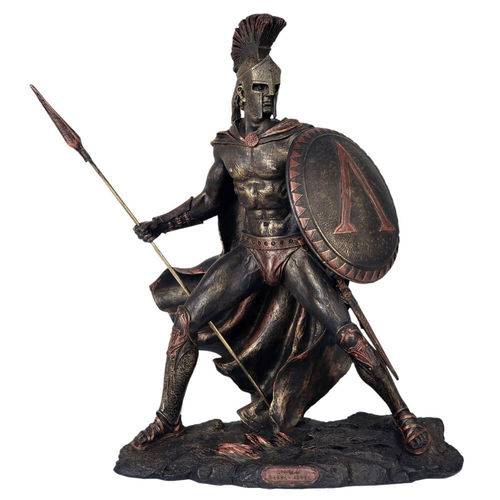 Estatueta Rei Leônidas de Esparta Cor Bronze.