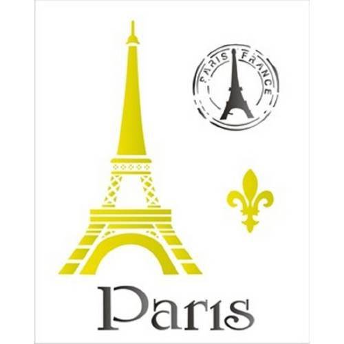 Estêncil para Pintura Simples 20x25 Cidades Paris Opa1166 - Opa