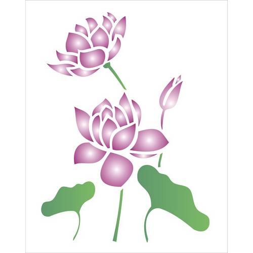 Estêncil para Pintura Simples 20x25 Flor de Lotus - Opa1775 - Opa