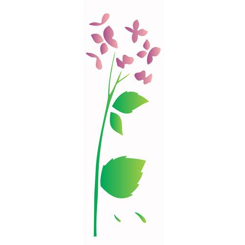 Estêncil para Pintura Simples 10x30 Flores Hortensias - Opa1789 - Opa