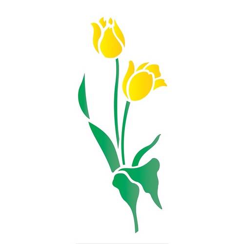 Estêncil para Pintura Simples 10x30 Flores Tulipa Ii - Opa1720 - Opa