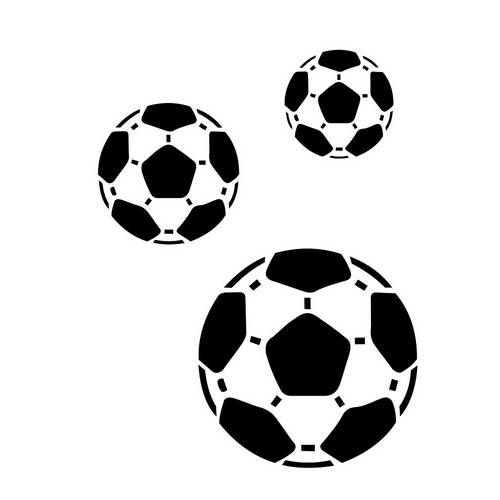 Estêncil para Pintura Simples 15x20 Bolas de Futebol OPA161 - Opa