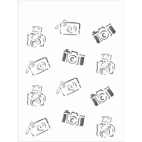 Estêncil para Pintura Simples 15x20 Cameras de Foto OPA1211 - Opa