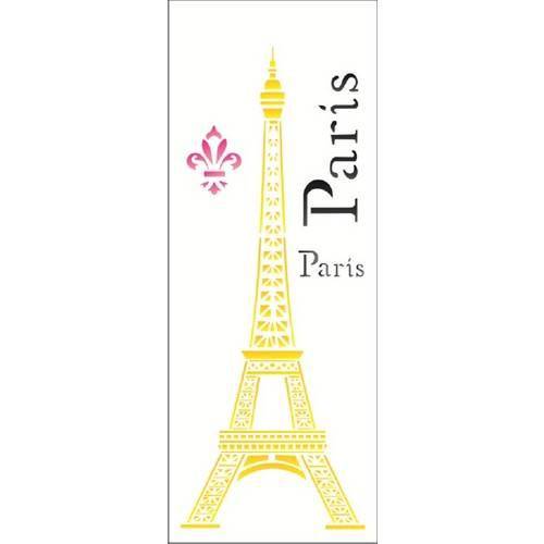 Estêncil Wall para Pintura Simples 17x42 Torre Eiffel Opa1231 - Opa