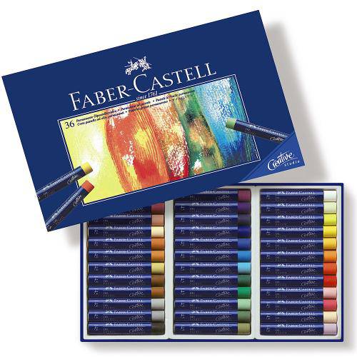 Estojo Cartão de Giz Pastel Oleoso Faber Castell com 36 Cores - Ref 127036