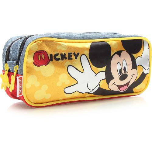 Estojo Infantil Sestini 2 Compartimentos 16y Amarelo Mickey