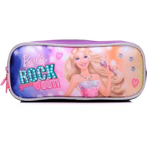 Estojo Infantil Sestini 2 Compartimentos Rock N Royals Roxo Barbie