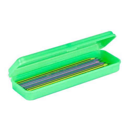 Estojo Plástico Plus Neon Verde - Waleu