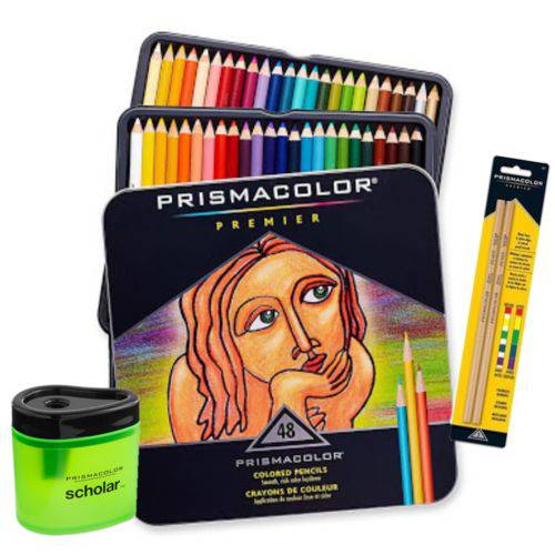 Estojo Prismacolor Premier Kit 48 Lápis Blender e Apontador