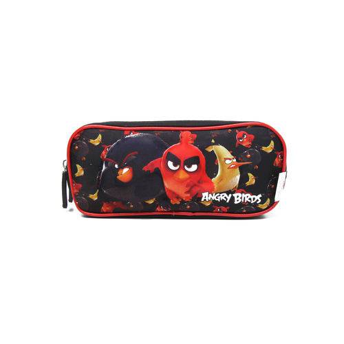 Estojo Santino 3D Angry Birds Preto/Vermelho