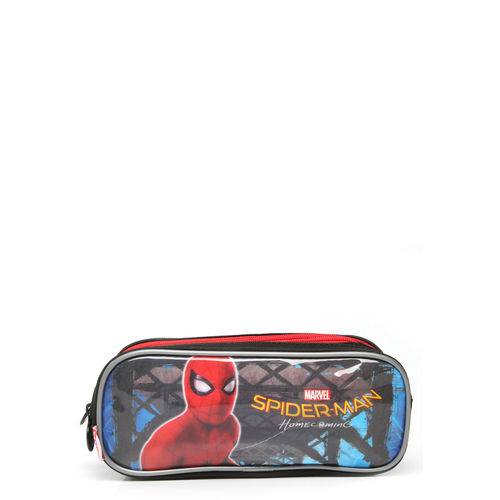 Estojo Sestini 3 Compartimentos Spiderman 18Z Preto/Vermelho