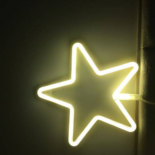 Estrela de Neon Amarela USB