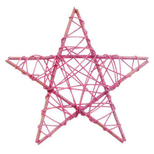 Estrela Decoração Natal 20cm Rosa