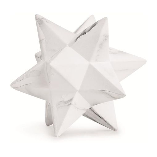 Estrela Decorativa Branca de Cerâmica Marmorizada 9859 Mart
