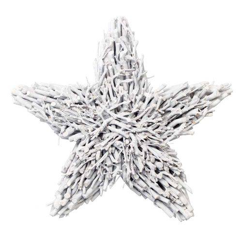 Estrela Rústica Decoração Natal 45cm Branco