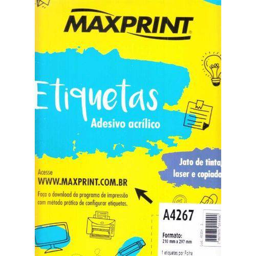 Etiqueta 001 Jato A4 com 25 Folhas A4267 Maxprint