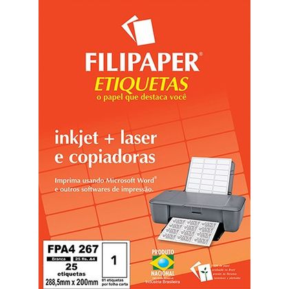 Etiqueta Adesiva Fp A4267 288,5x200mm Filipaper Filiperson