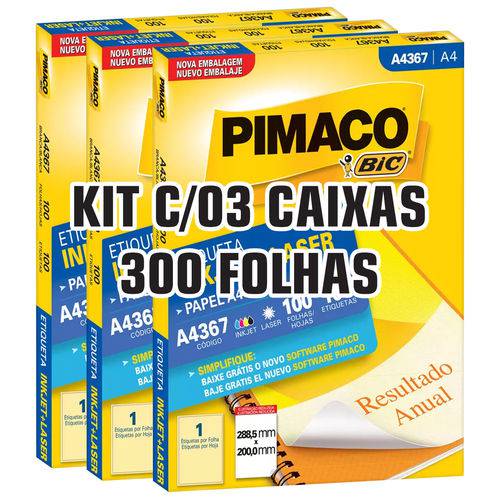 Etiqueta Adesiva Pimaco A4367 300 Folhas A4