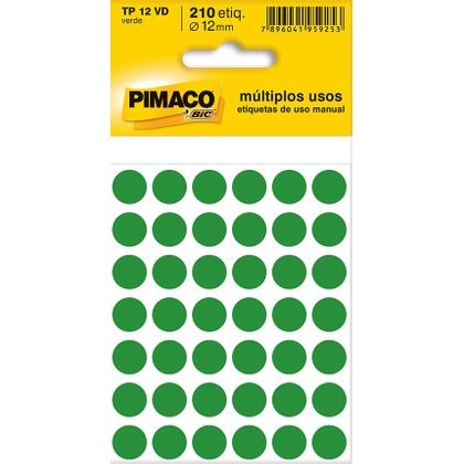 Etiqueta Adesiva Redonda Tp-12vd 12mm Verde - Pimaco Pimaco