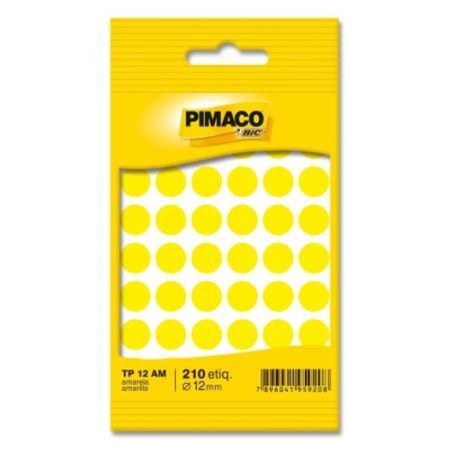 Etiqueta Adesiva TP 12 210 Un. Pimaco Bic - Amarelo