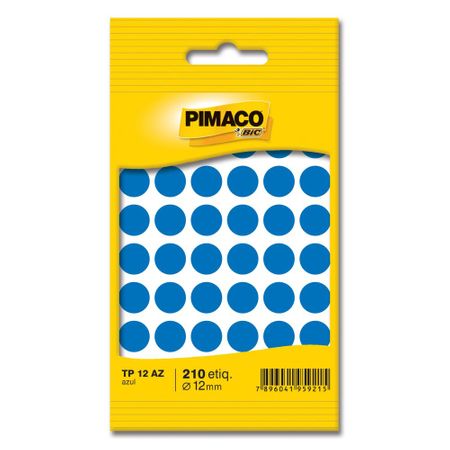 Etiqueta Adesiva TP 12 210 Un. Pimaco Bic - Azul